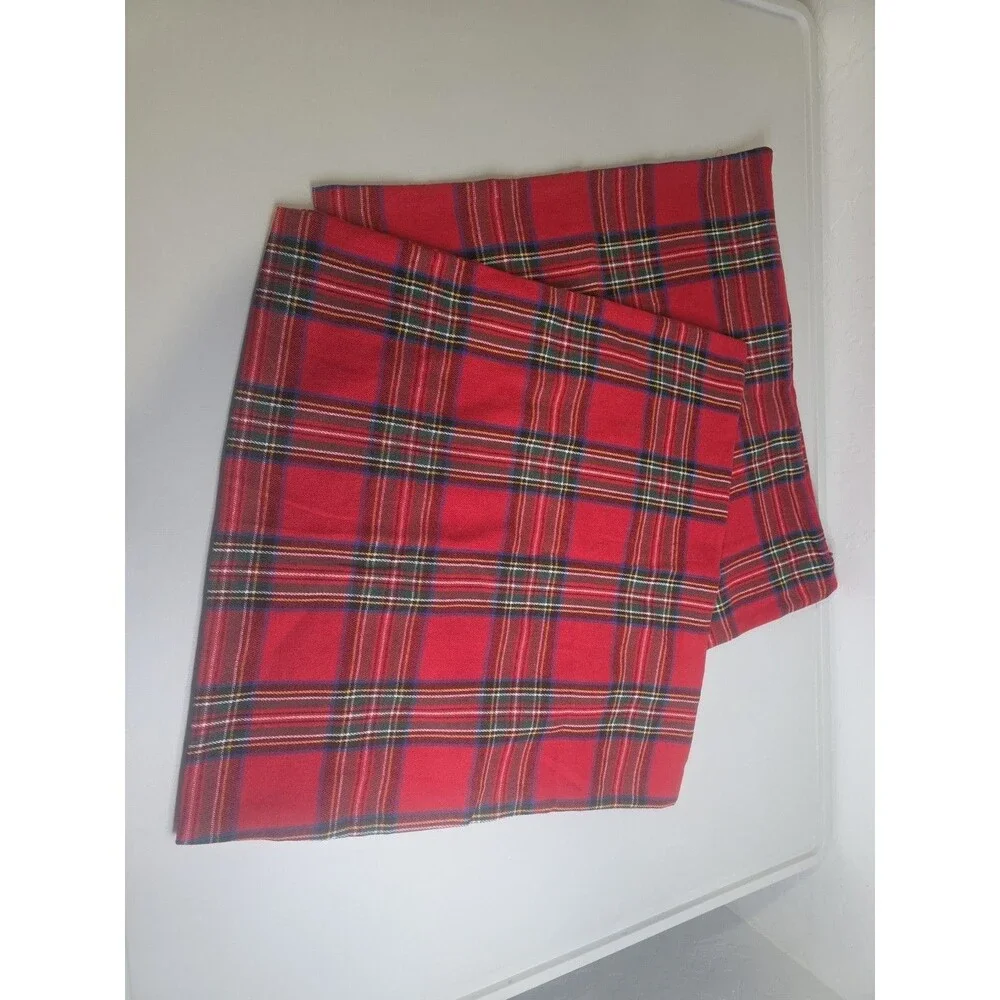 Red Plaid Decorative Throw Pillow Covers Scottish Tartan Cushion, 2 Pack